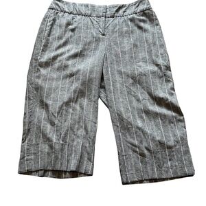 Lane Bryant Linen Blend Pinstripe Capri Pants Size 20 Gray Stretch
